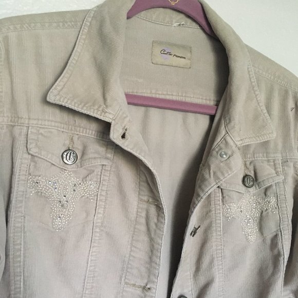 C'est Toi Premium khaki corduroy jacket S - Picture 3 of 11